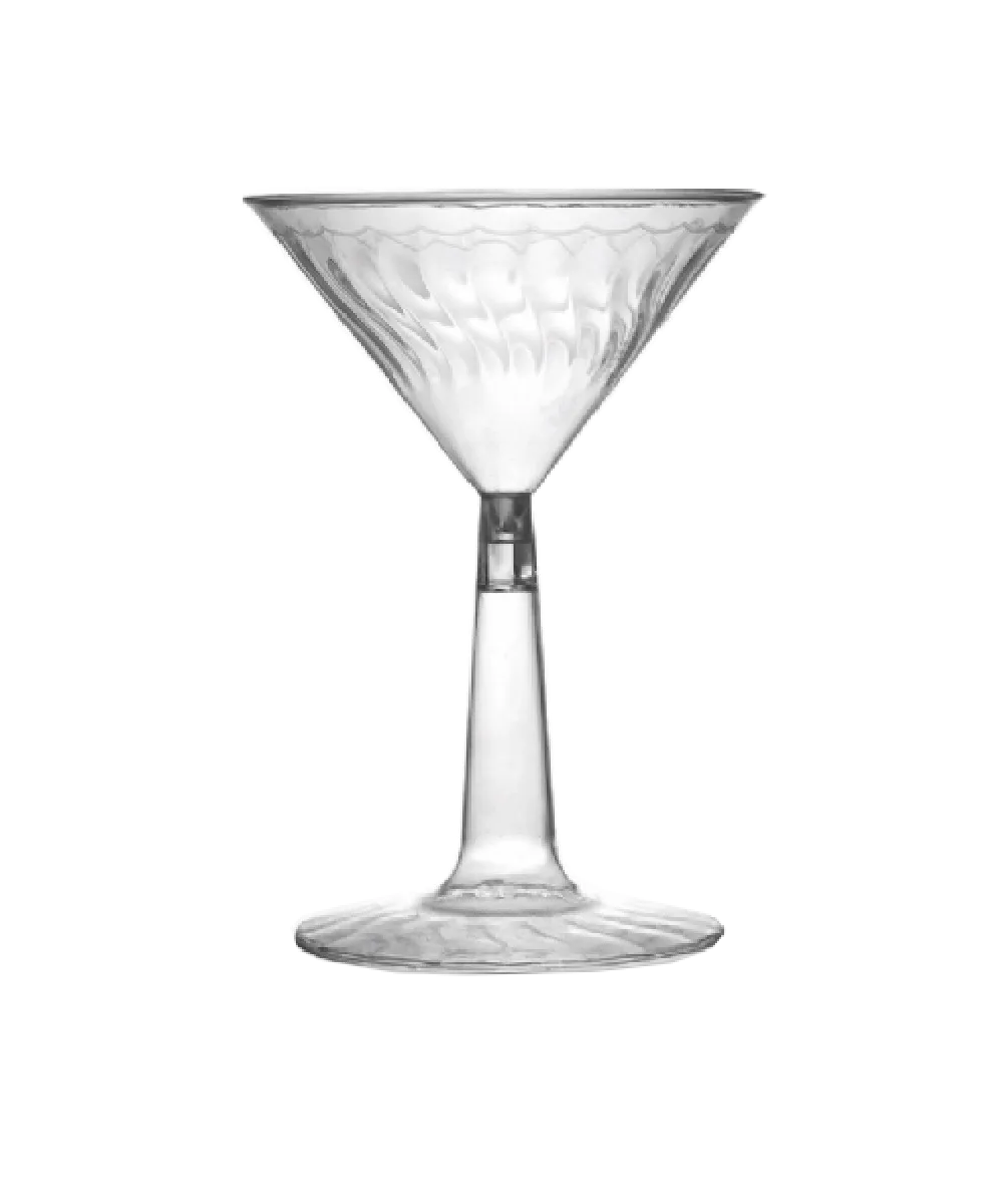 CATERING MARTINI GLASS 6oz CLEAR PLASTIC ROUND - 144/CASE