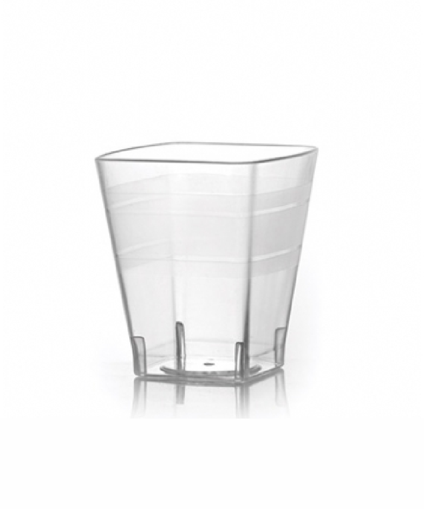 FOOD CATERING SHOT GLASS 2oz CLEAR PLASTIC SQUARE - 432/CASE