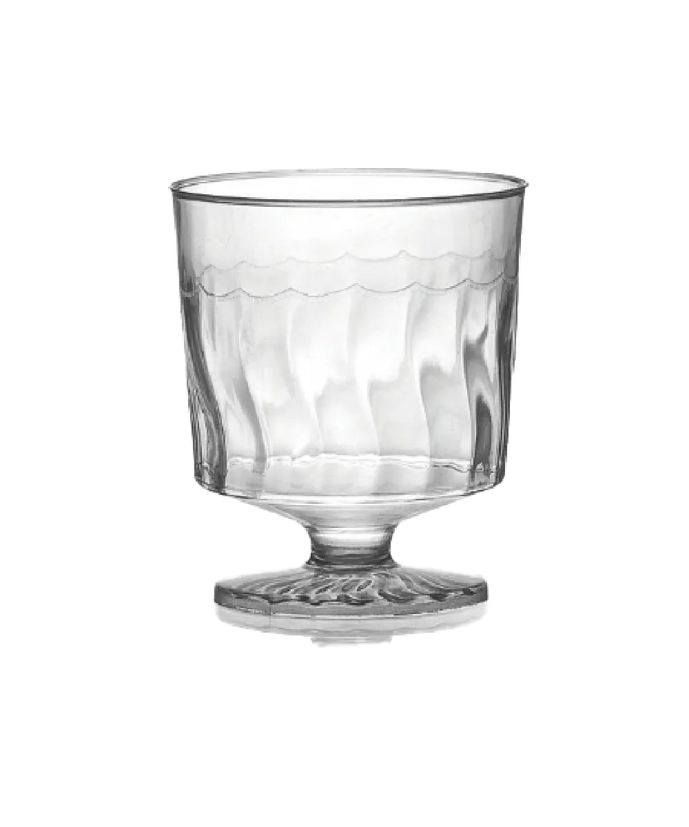 GLASS WINE 1-PIECE 2oz ROUND CLEAR PLASTIC - 240/CASE