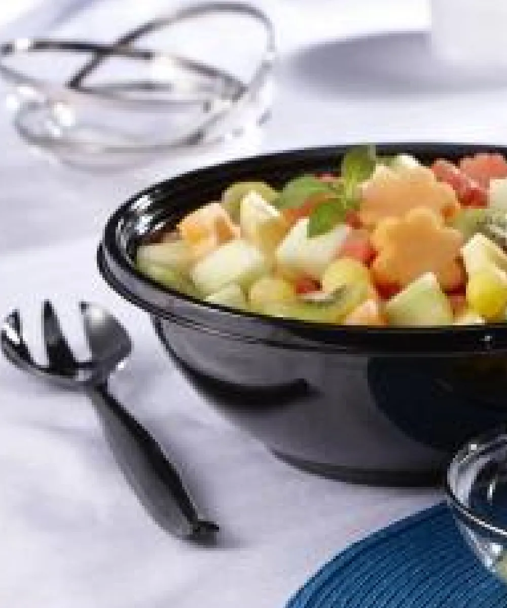 FOOD CATERING BOWL 320oz 20lb ROUND BLACK PLASTIC - 25/CASE