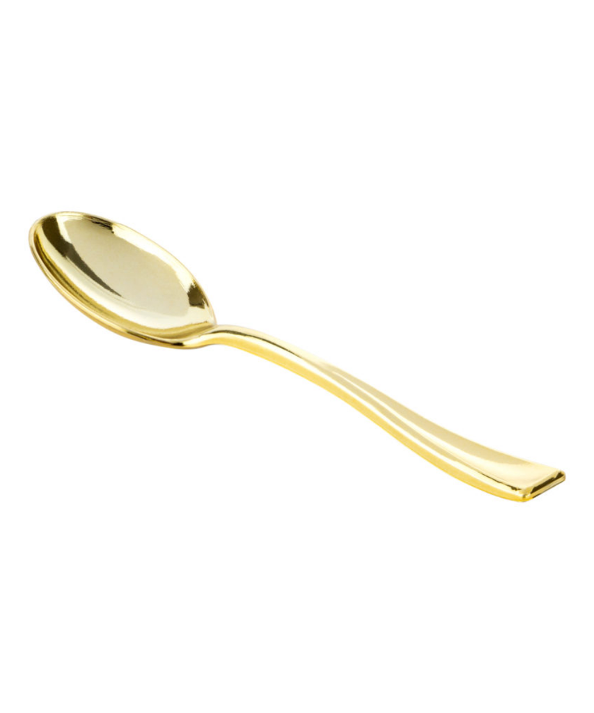 FOOD CATERING SPOON 4" GOLD PLASTIC MINIWARE - 960/CASE