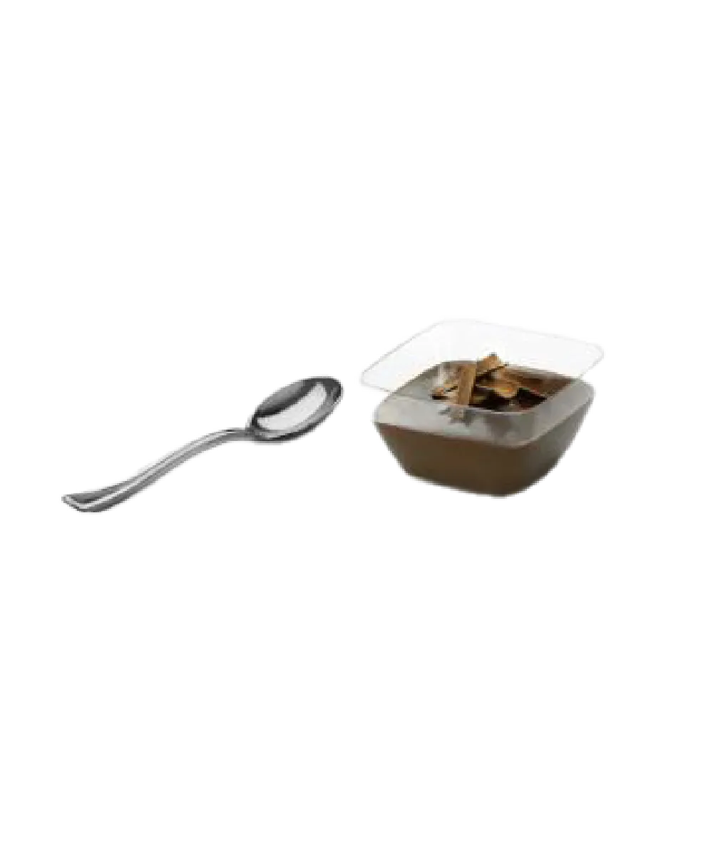 CATERING SPOON 4" SILVER PLASTIC MINI Mozaïk® TASTING SPOON - 500/CASE