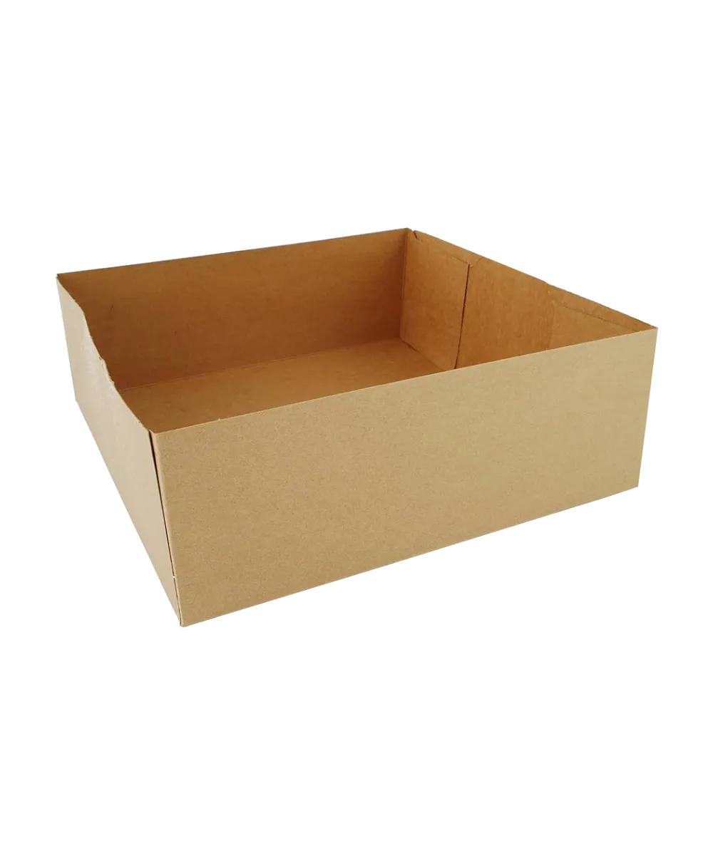 CARRYOUT TRAY 10 3/8"X10 3/8X3 3/8" PAPER BOARD KRAFT SQUARE RECYCLABLE - 200/CASE