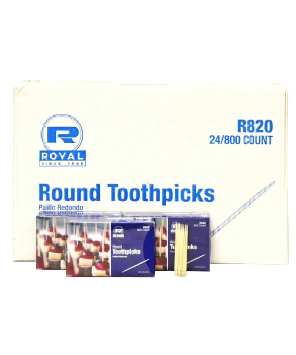 TOOTHPICKS WOOD 2.75" NATURAL ROUND - 19200/CASE
