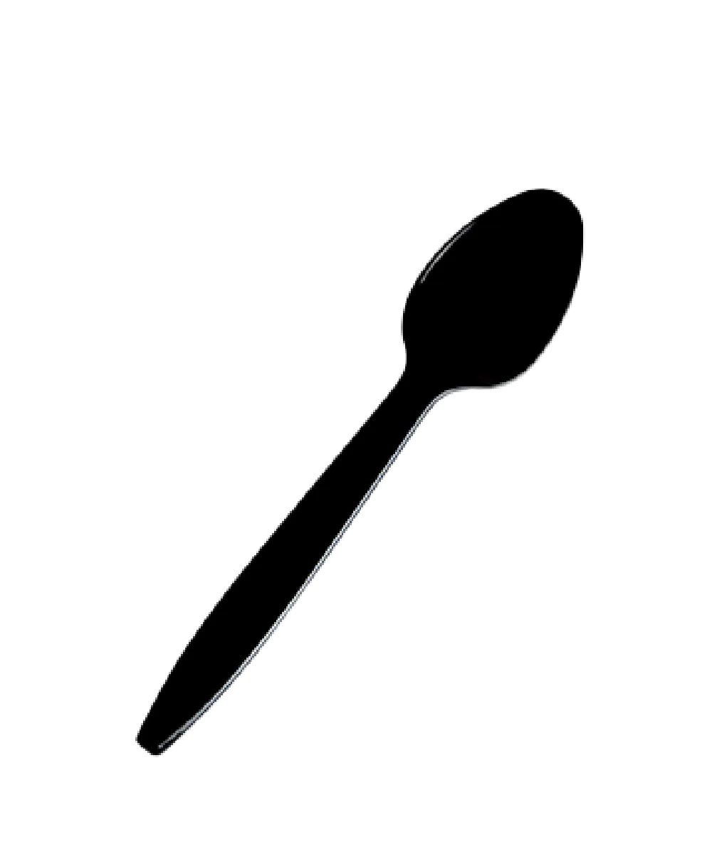 SPOON 10.25" BLACK PLASTIC FOR SERVING FOOD / CATERING UTENSILS - 144/CASE