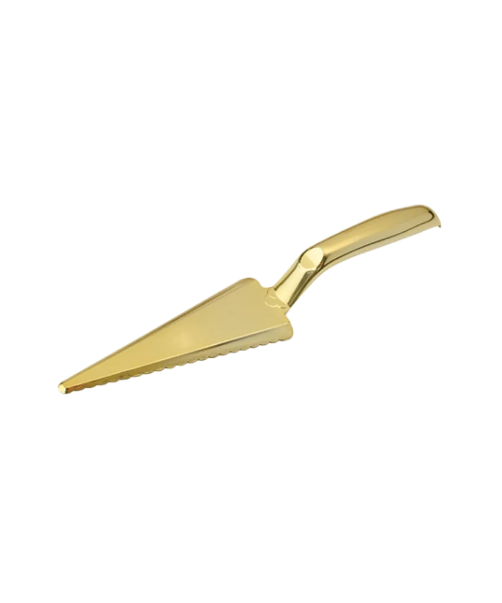 FOOD CATERING 9/5" CAKE CUTTER / LIFTER GOLD PLASTIC  - 40/CASE