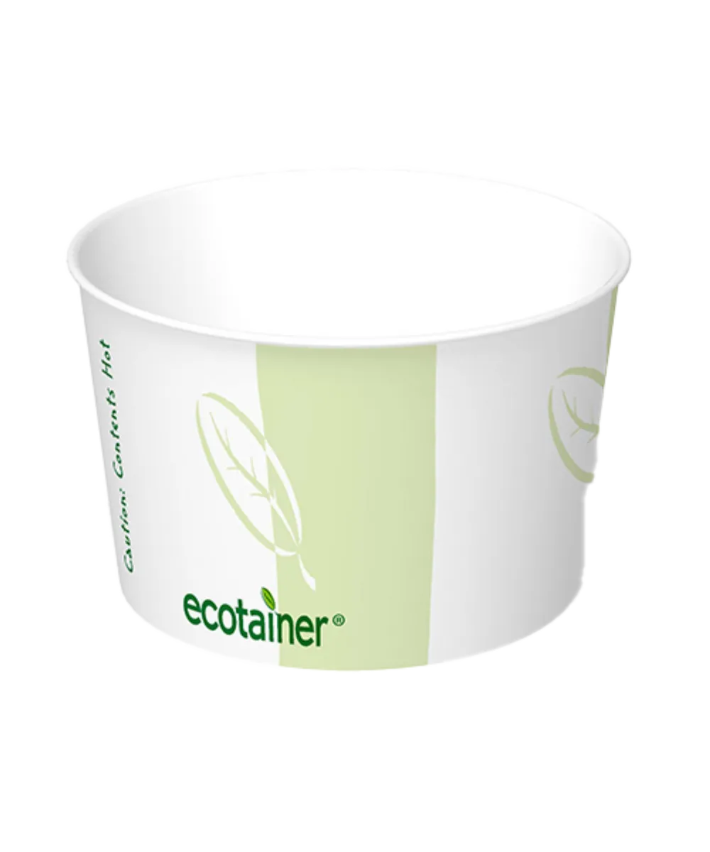 CUP 8oz WHITE PAPER ROUND 98mm ecotainer® COMPOSTABLE - 1000/CASE