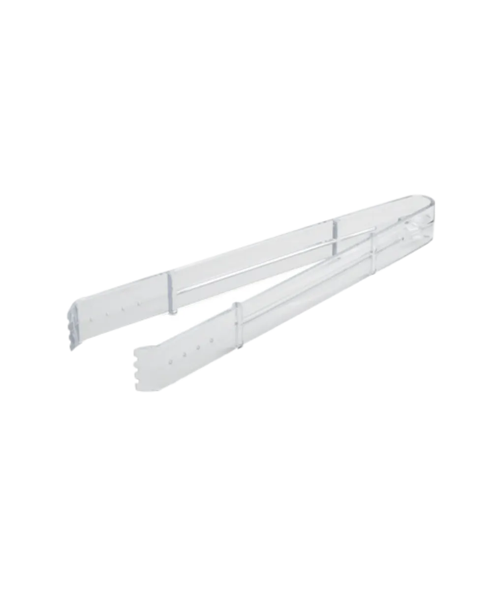 FOOD SERVING TONG 9" PLASTIC CLEAR HEAVY DUTY - 100/CASE