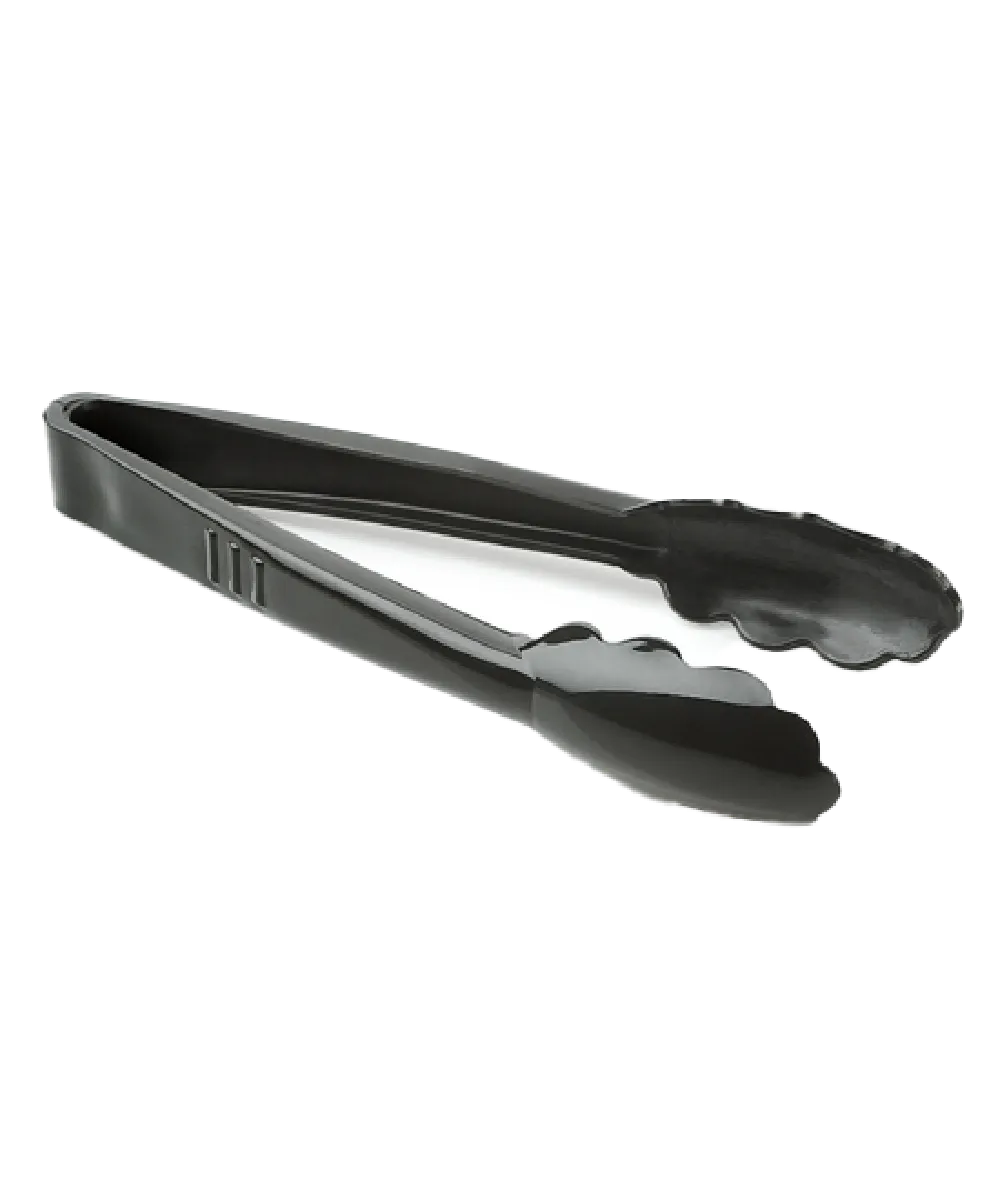 FOOD SERVING TONG 9" PLASTIC BLACK EXTRA HEAVY DUTY - 24/CASE
