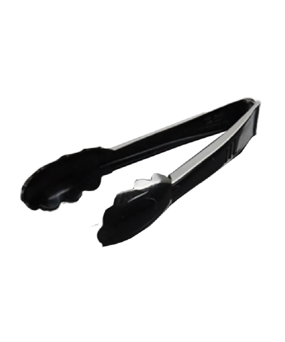 SERVING TONG 9" PLASTIC BLACK HVY DUTY  SCALLOPED ESSENTIALS - 24/CASE