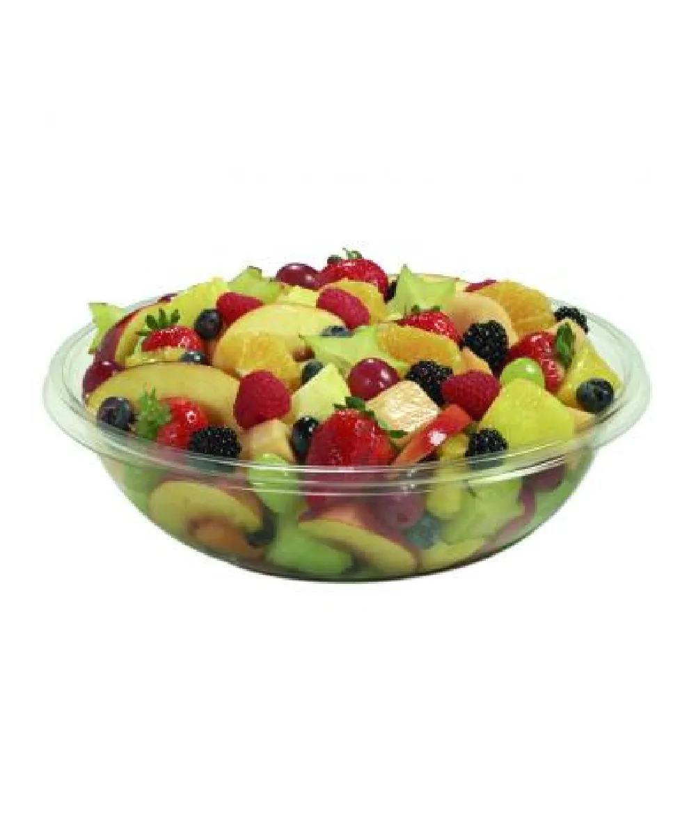 FOOD SALAD BOWL 80oz / 5lb ROUND CLEAR PLASTIC - 50/CASE