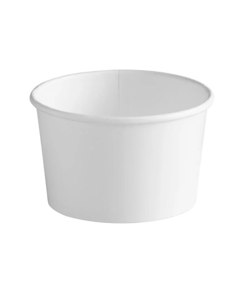 FOOD CATERING 8oz WHITE PAPER ROUND FOOD SOUP BOWL - 500/CASE