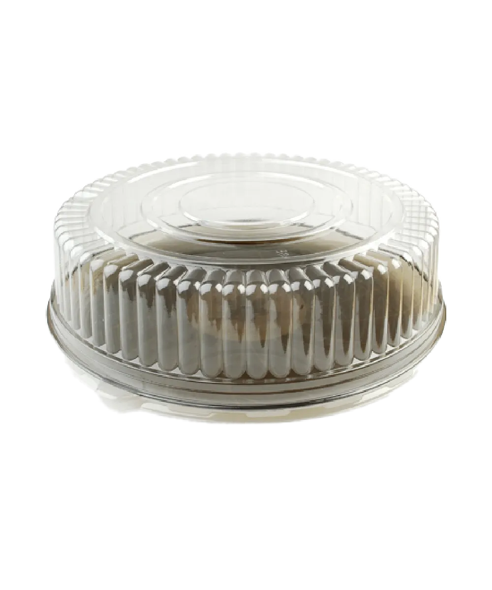 TRAY LID 12" ROUND HIGH DOME CLEAR PET FOR 12" PLATTER SUSTAINABLE  - 25/CASE