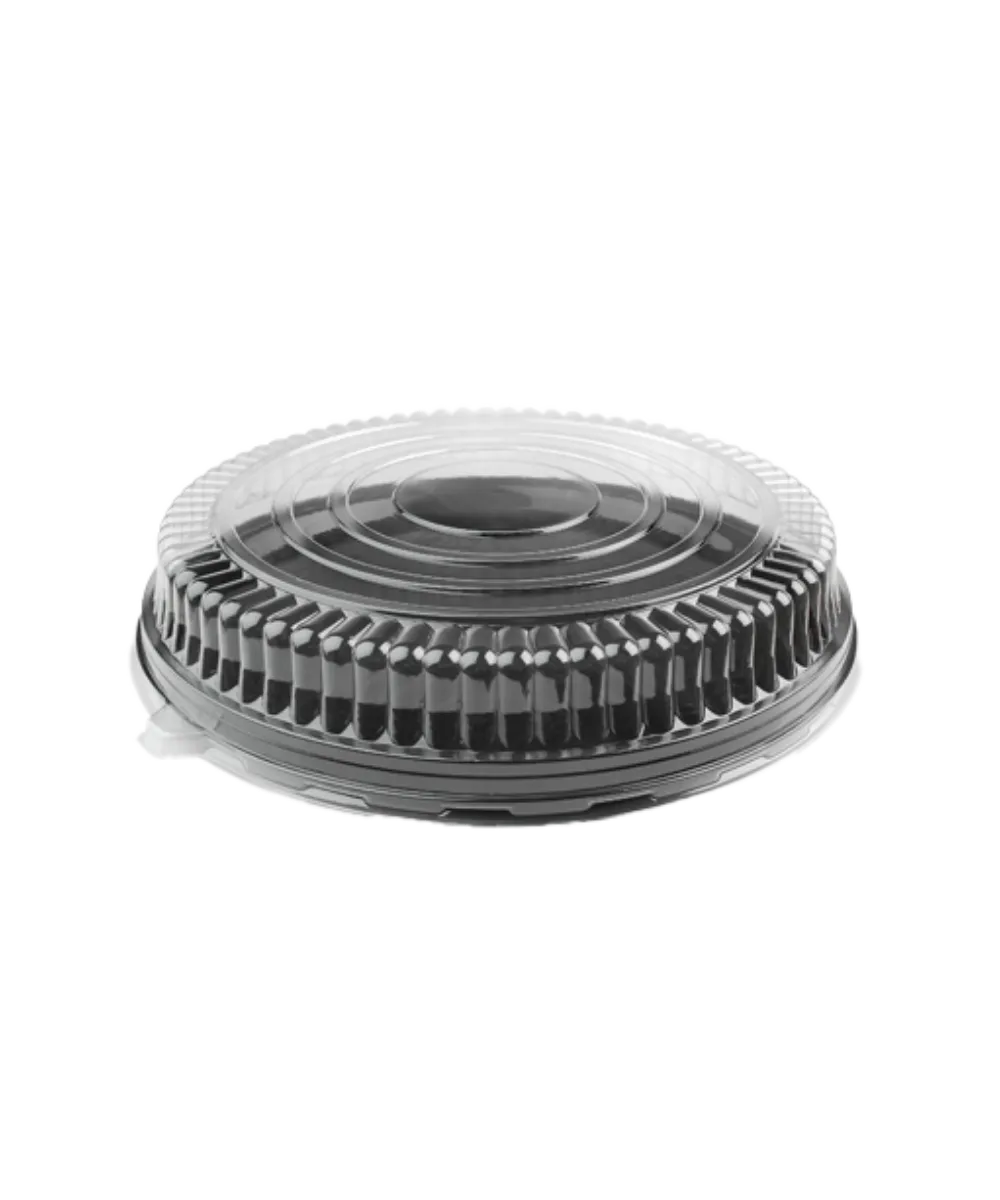 TRAY LID 12" ROUND LOW DOME CLEAR PET FOR 12" PLATTER SUSTAINABLE  - 25/CASE