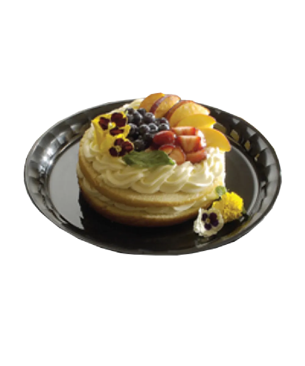 FOOD CATERING 12" ROUND CONSERVE BLACK PLASTIC PLATTER - 25/CASE