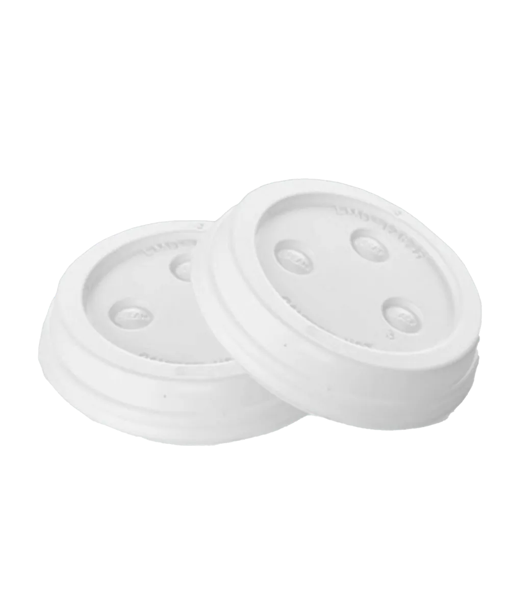 CONTAINER LID 8-12-16oz PLASTIC WHITE ROUND FLAT FOR HOT FOOD - 500/CASE