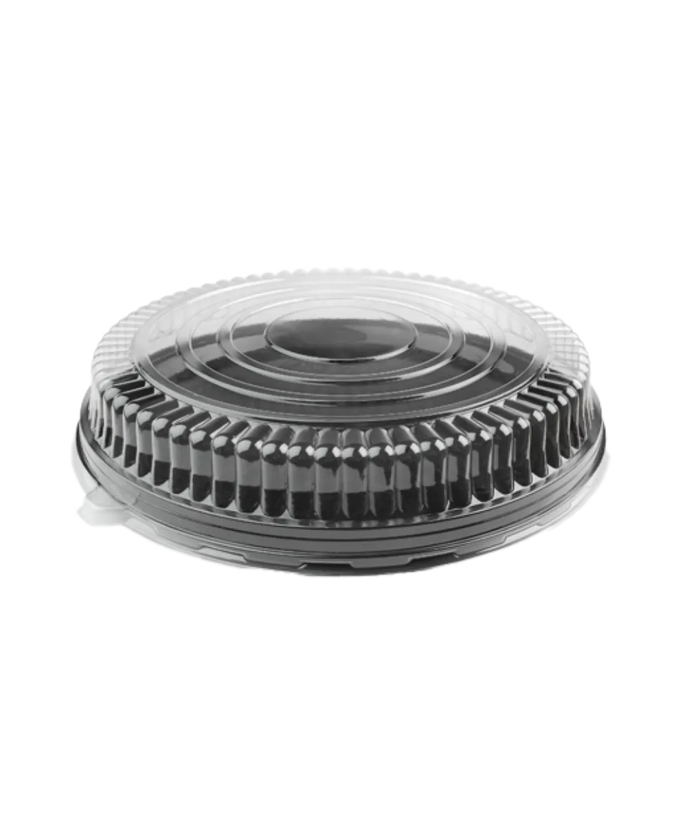 TRAY LID 16" ROUND LOW DOME CLEAR PET FOR 16" PLATTER SUSTAINABLE - 25/CASE
