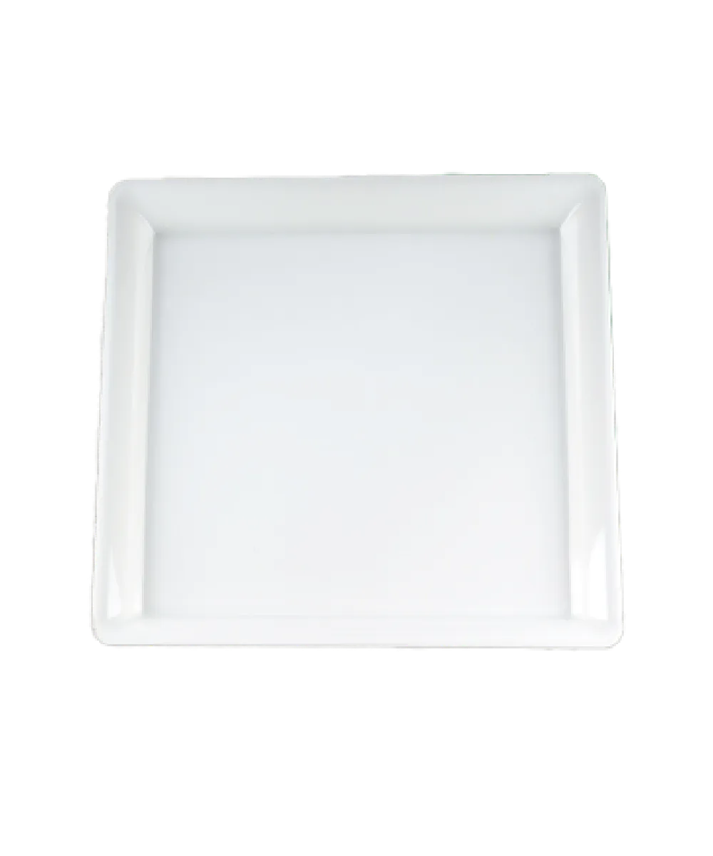 CATERING TRAY 16"X16" SQUARE WHITE POLYPROPYLENE PLATTER - 20/CASE