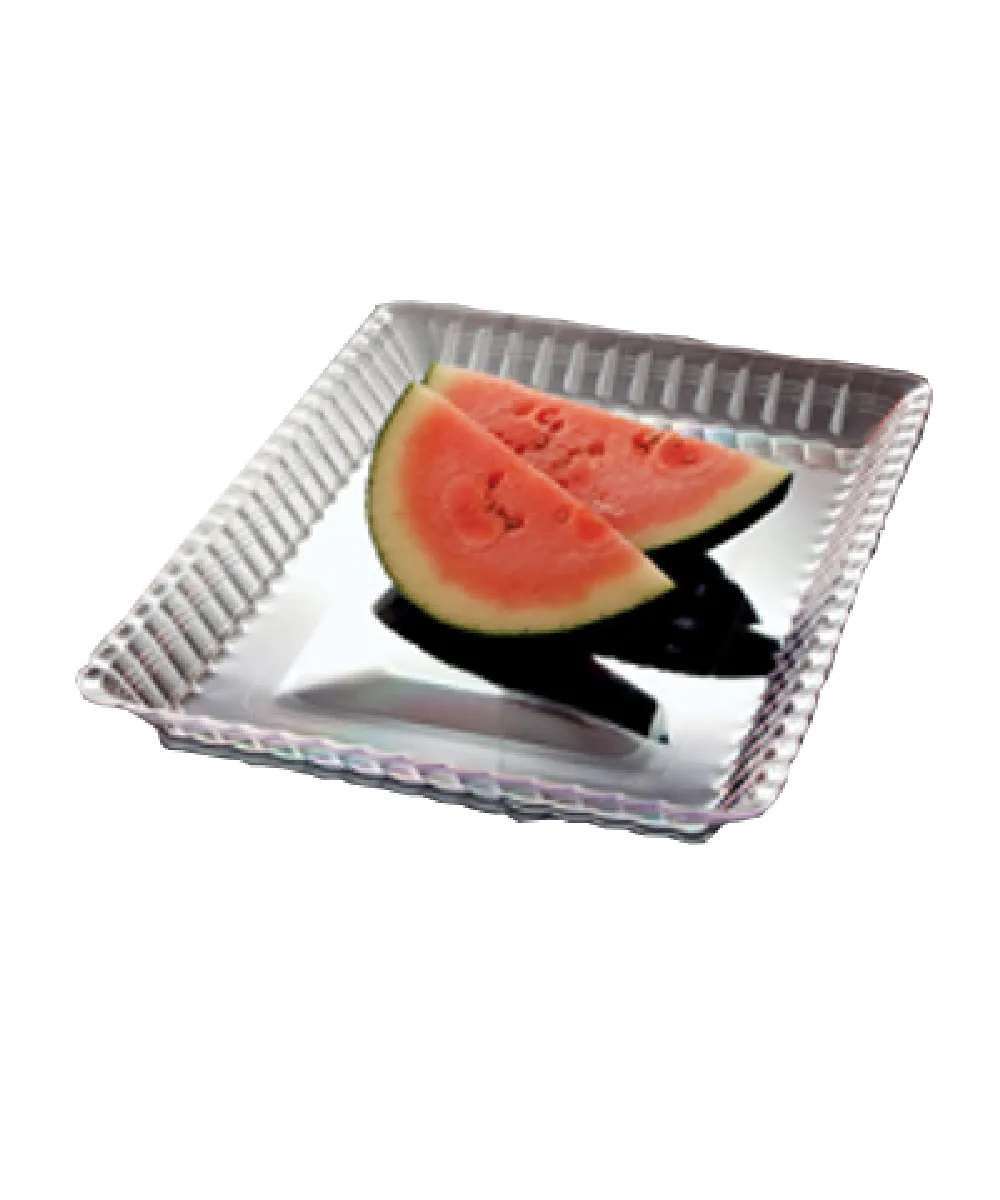 TRAY 9"X13" SQUARE CLEAR PLASTIC REPOSABLES SERVING PLATTER  - 45/CASE