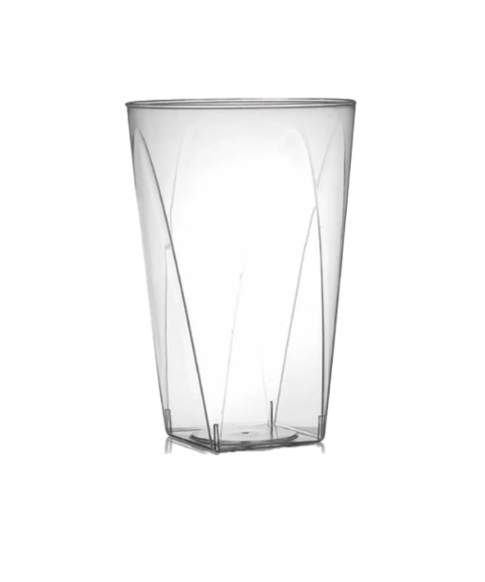 TUMBLER 10oz PLASTIC CLEAR SQUARE BOTTOM FOR COLD BEVERAGES - 500/CASE