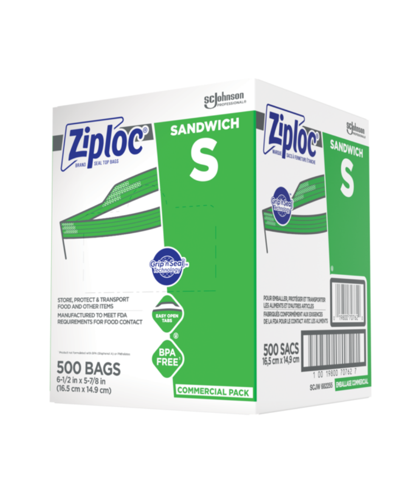 BAG ZIPLOCK CLEAR PLASTIC 6 1/2"X5 7/8" SANDWICH - 500/CASE