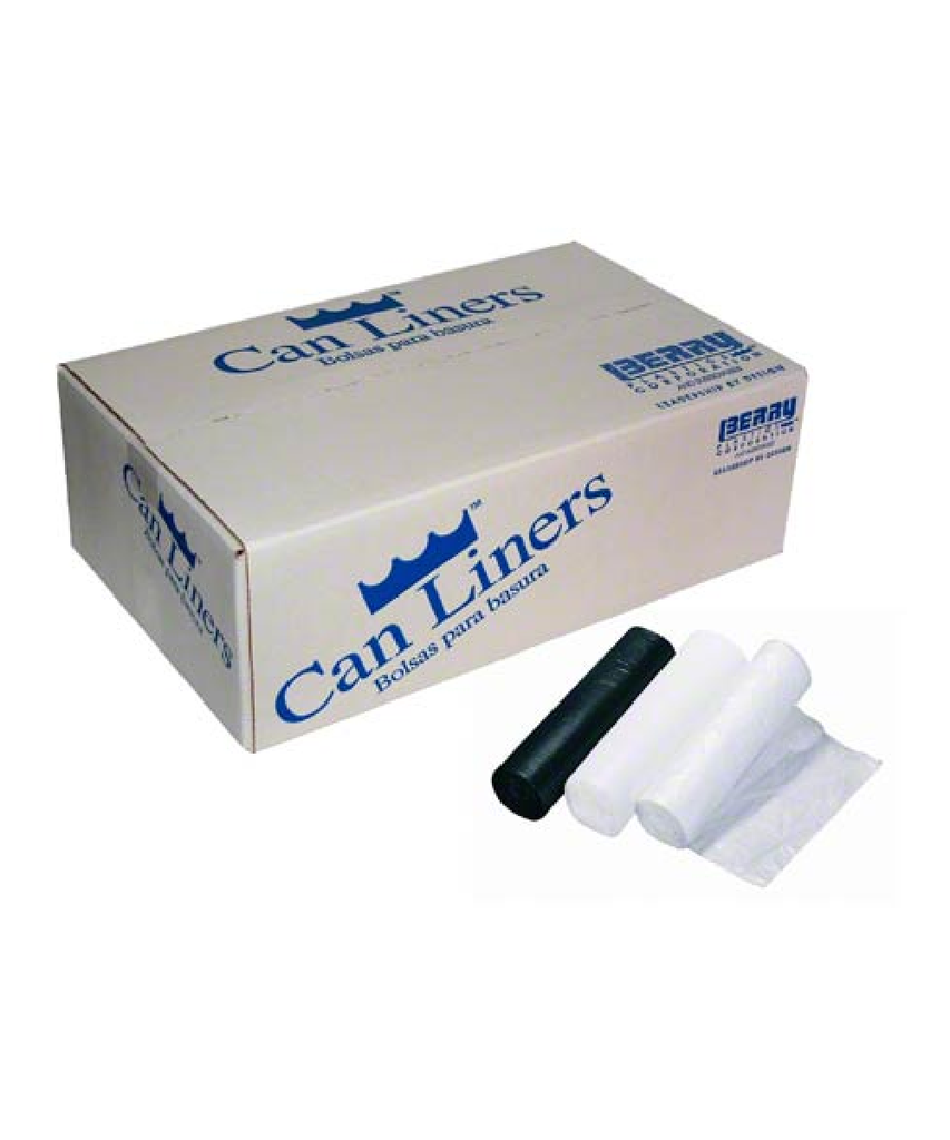 CAN LINER 38"X58" 60 GALLON CLEAR SUPER HEXENE LLDPE BLEND 1.3MIL TRASH BAG CORELESS ROLL - 100/CASE