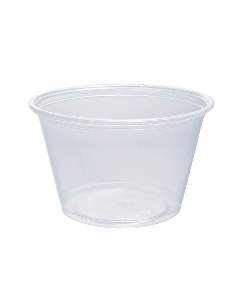 SOUFFLE / PORTION CUP 4oz CLEAR PLASTIC ROUND - 2500/CASE