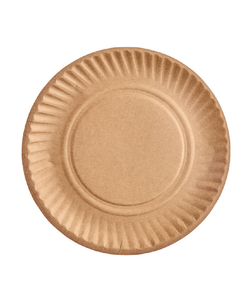 PLATE PAPER 9" KRAFT NATURAL - 1000/CASE