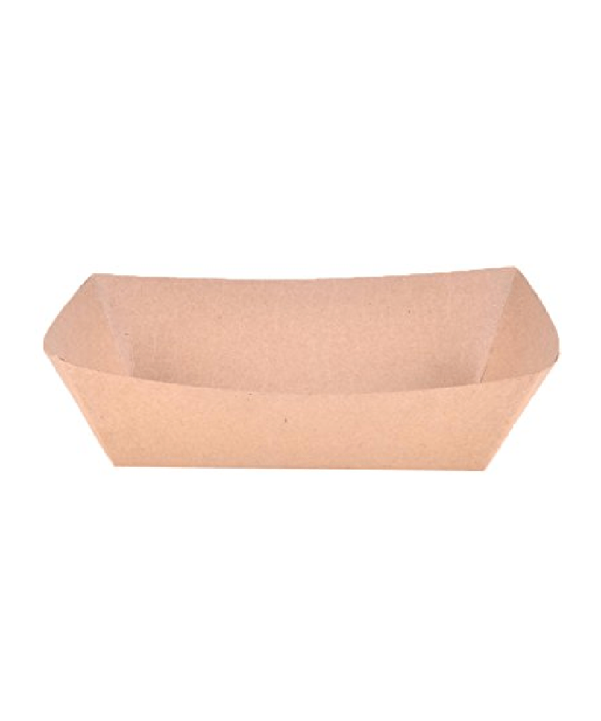 FOOD TRAY BOAT 2.5lb PAPER KRAFT RECTANGULAR - 500/CASE