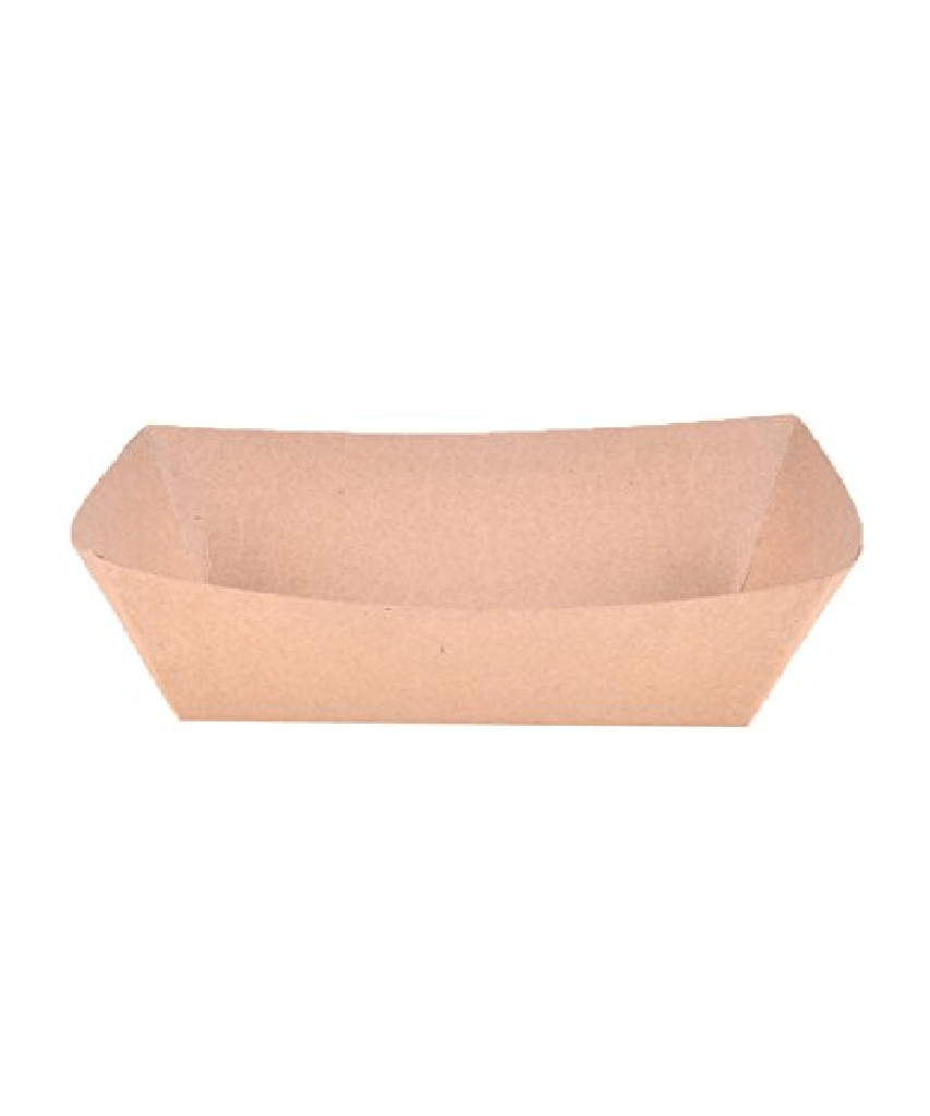 FOOD TRAY BOAT 1/2lb PAPER KRAFT RECTANGULAR - 1000/CASE