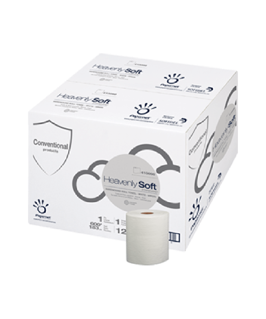 PAPER TOWEL HEAVENLY SOFT STANDARD HARDWOUND WHITE 7"x600' ROLLS - 12/CASE