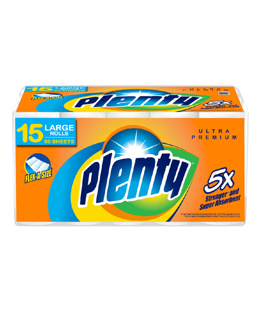 TOWEL PAPER HOUSEHOLD / KITCHEN ROLL PLENTY 11"x6" 90 SHEETS - 15/CASE
