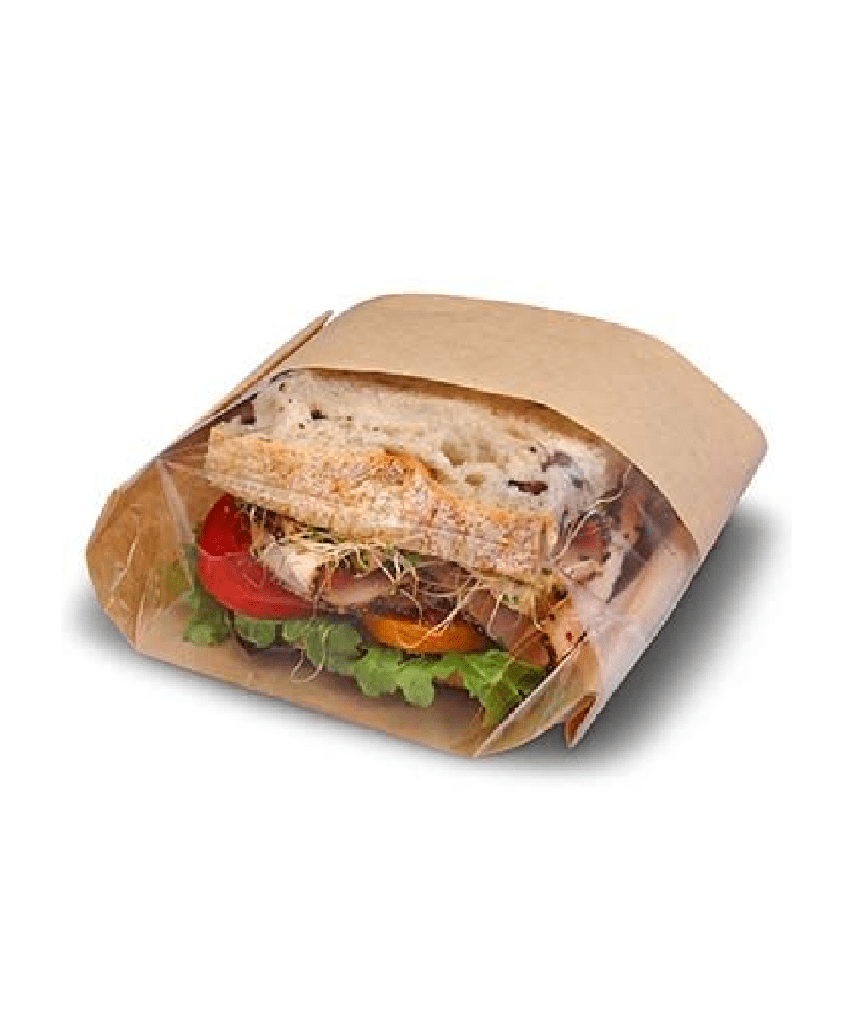 DELI BAG NATURAL DUBL VIEW WINDOW 3.5"x2.25"x10.75" - 500/CASE