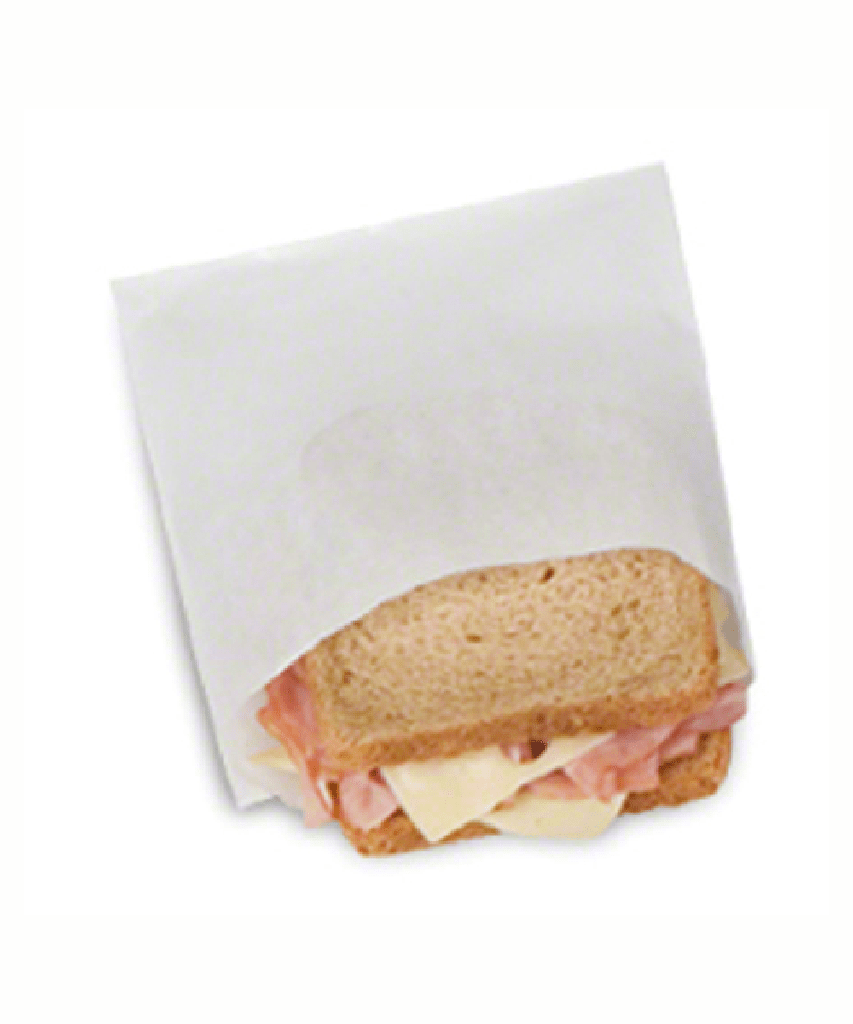 BAG PAPER 6"x1.1"x7" WHITE WET-WAX SANDWICH RECYCLABLE - 6000/CASE