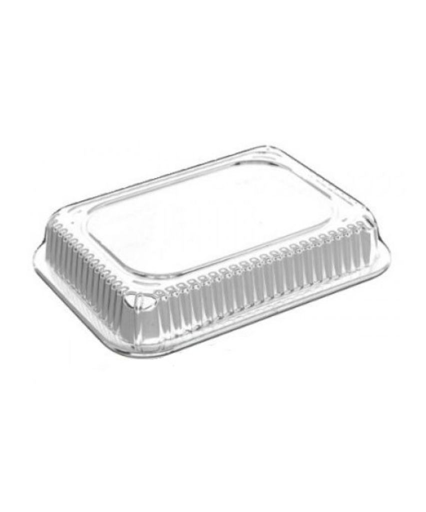 DOME LID PLASTIC CLEAR OBLONG ALUMINUM PAN 1 1/2 & 2 1/4lb TAKE-OUT - 500/CASE