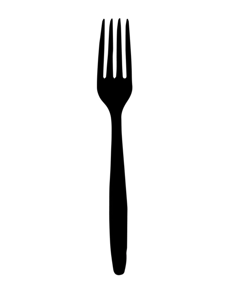 FORK BLACK PLASTIC EXTRA HEAVY WEIGHT DISPOSABLE CUTLERY - 1000/CASE