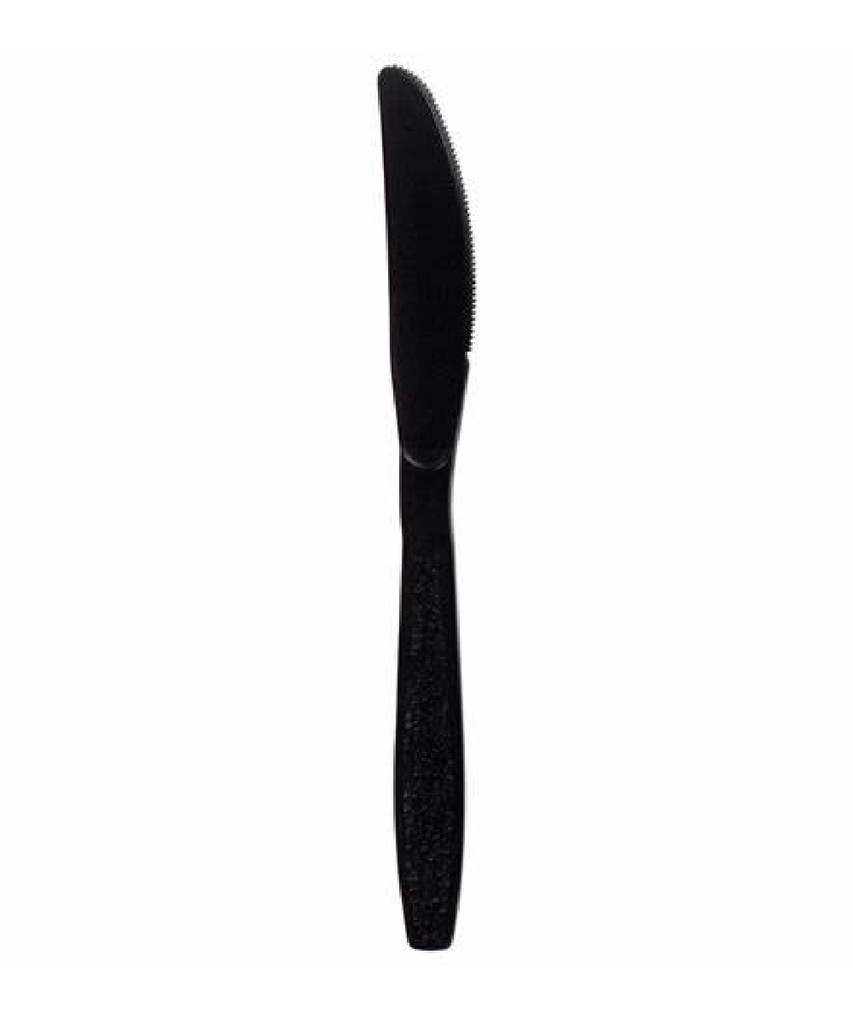 KNIFE BLACK PLASTIC EXTRA HEAVY WEIGHT DISPOSABLE CUTLERY - 1000/CASE