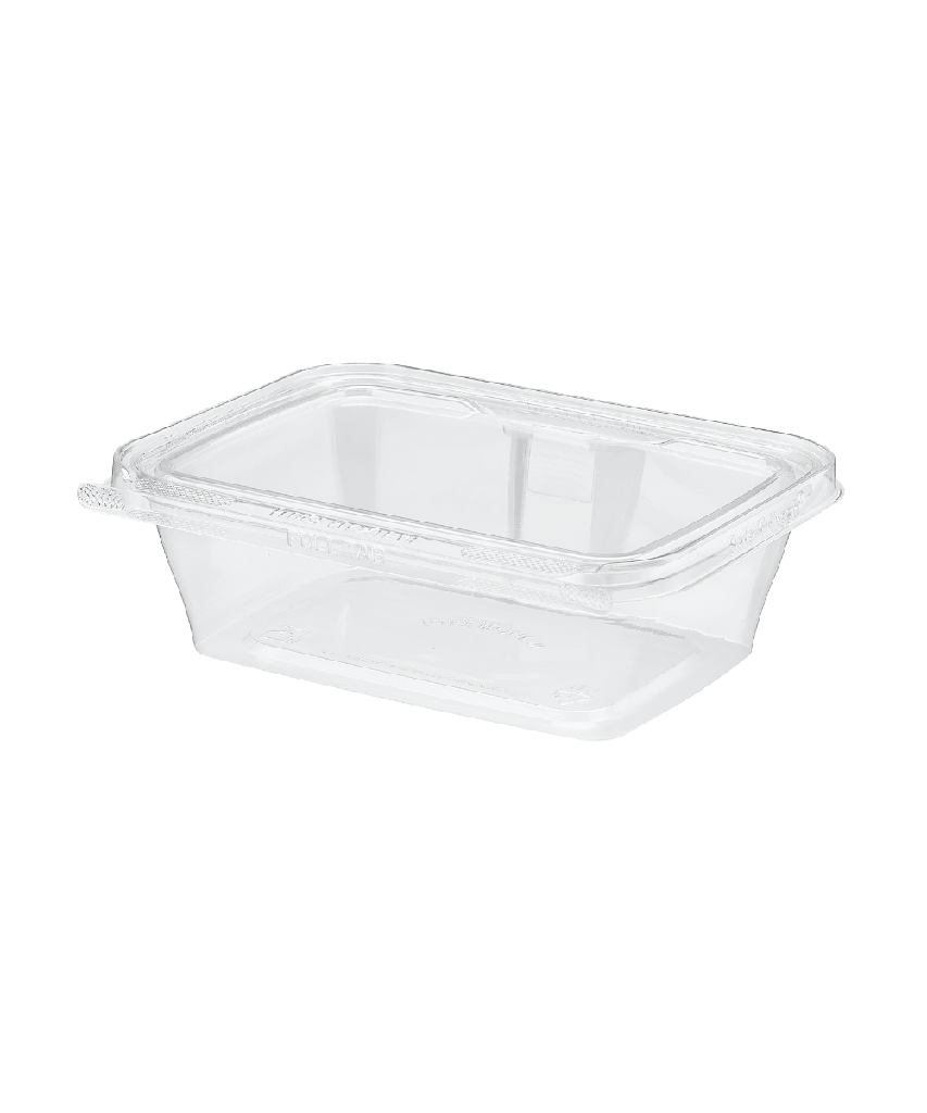 CLAMSHELL 24oz RECTANGULAR CLEAR PLASTIC 1-COMPARTMENT TAMPER EVIDENT & TAMPER RESISTANT  - 200/CASE