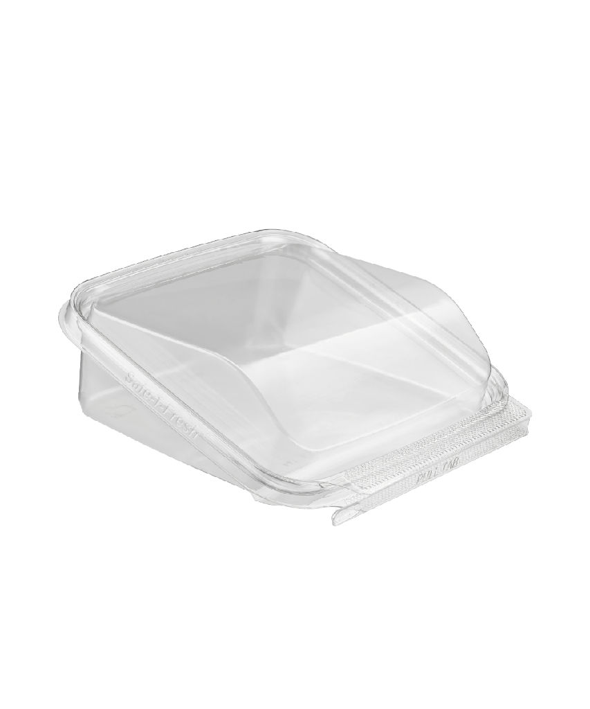 CLAMSHELL 21.5oz CLEAR PLASTIC 1-COMPARTMENT HINGE LID FOR WRAP WITH PANORAMIC VIEWING WINDOW TAMPER EVIDENT & TAMPER RESISTANT - 252/CASE