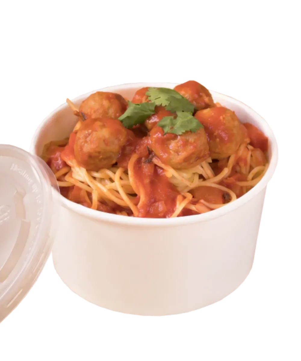 CONTAINER 24oz WHITE PAPER ROUND 142mm Karat COMPOSTABLE - 600/CASE