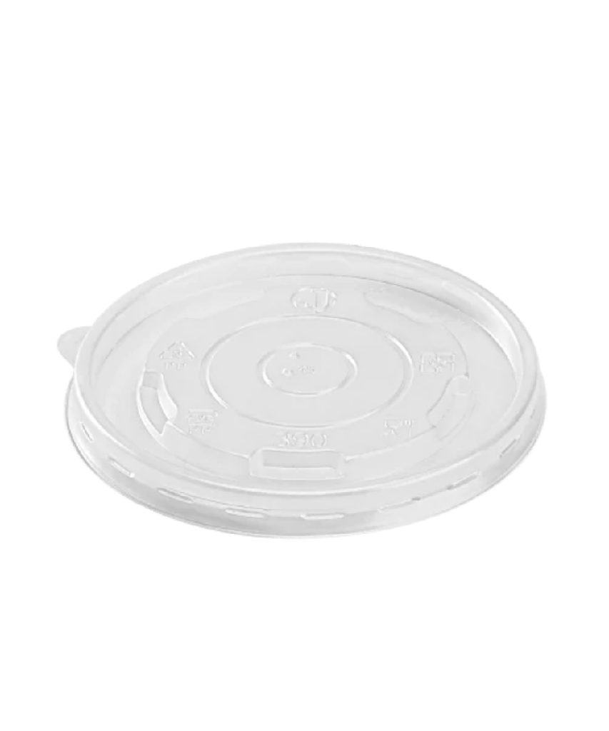 CONTAINER LID CLEAR PP PLASTIC ROUND 100mm FLAT FOR 12oz Karat RECYCLABLE  - 1000/CASE