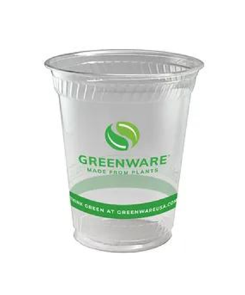 CUP 10oz CLEAR PLA ROUND COLD Greenware® STOCK PRINT COMPOSTABLE - 1000/CASE