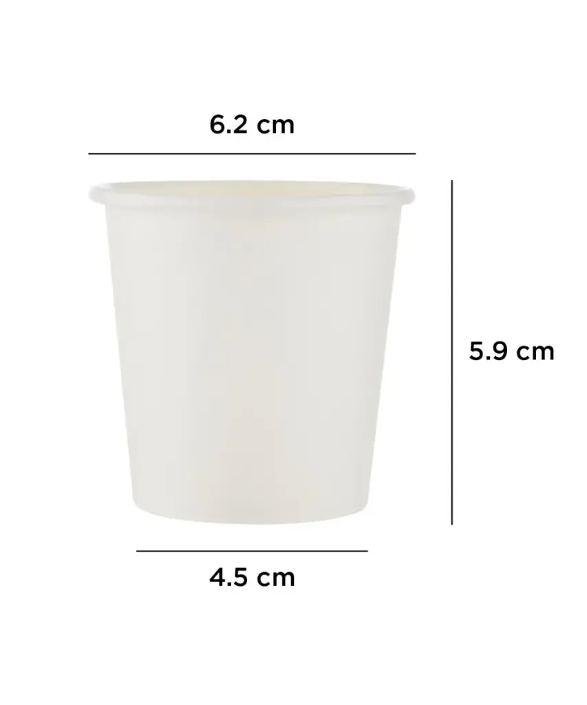 CUP 4oz WHITE PAPER ROUND FOR HOT BEVERAGE SINGLE WALL - 1000/CASE