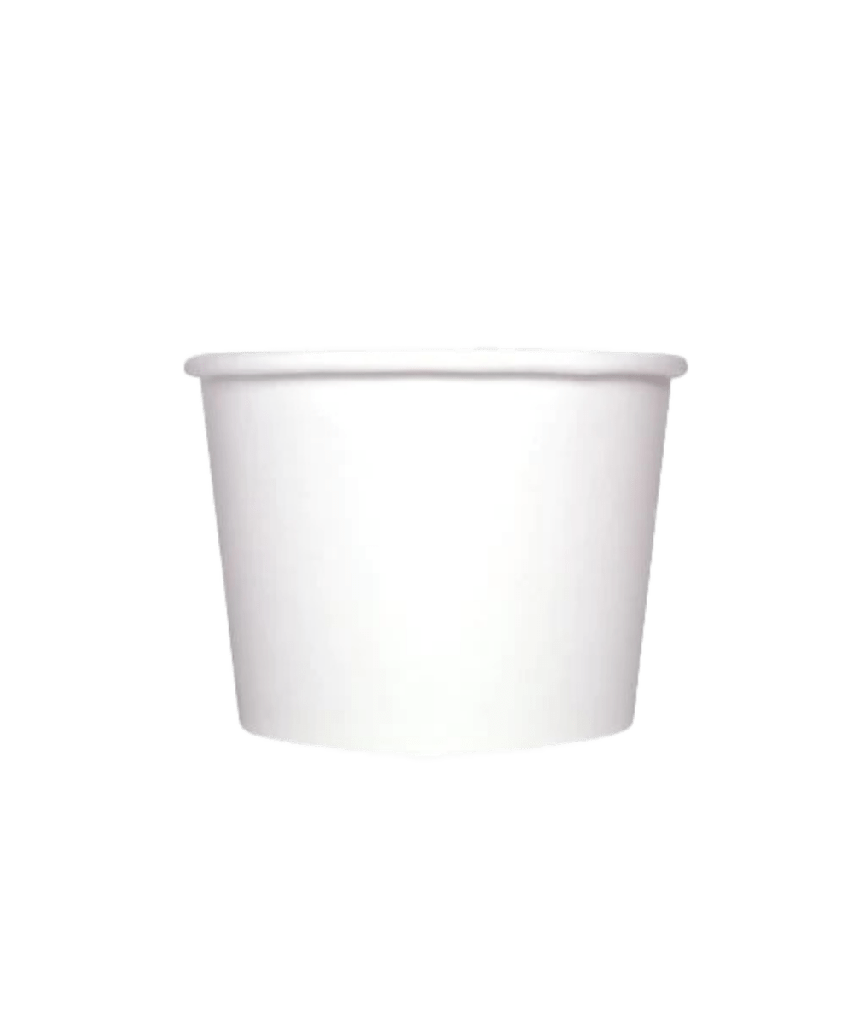 CONTAINER 12oz WHITE PAPER ROUND 100mm Karat COMPOSTABLE - 1000/CASE