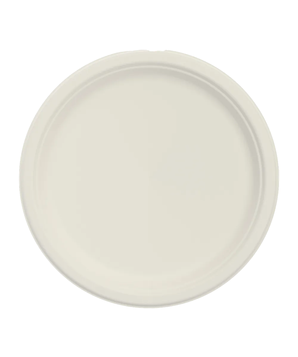 BAGGASE PLATE 10" ROUND 25.4 cm 1-COMPARTMENT IVORY - 500/CASE