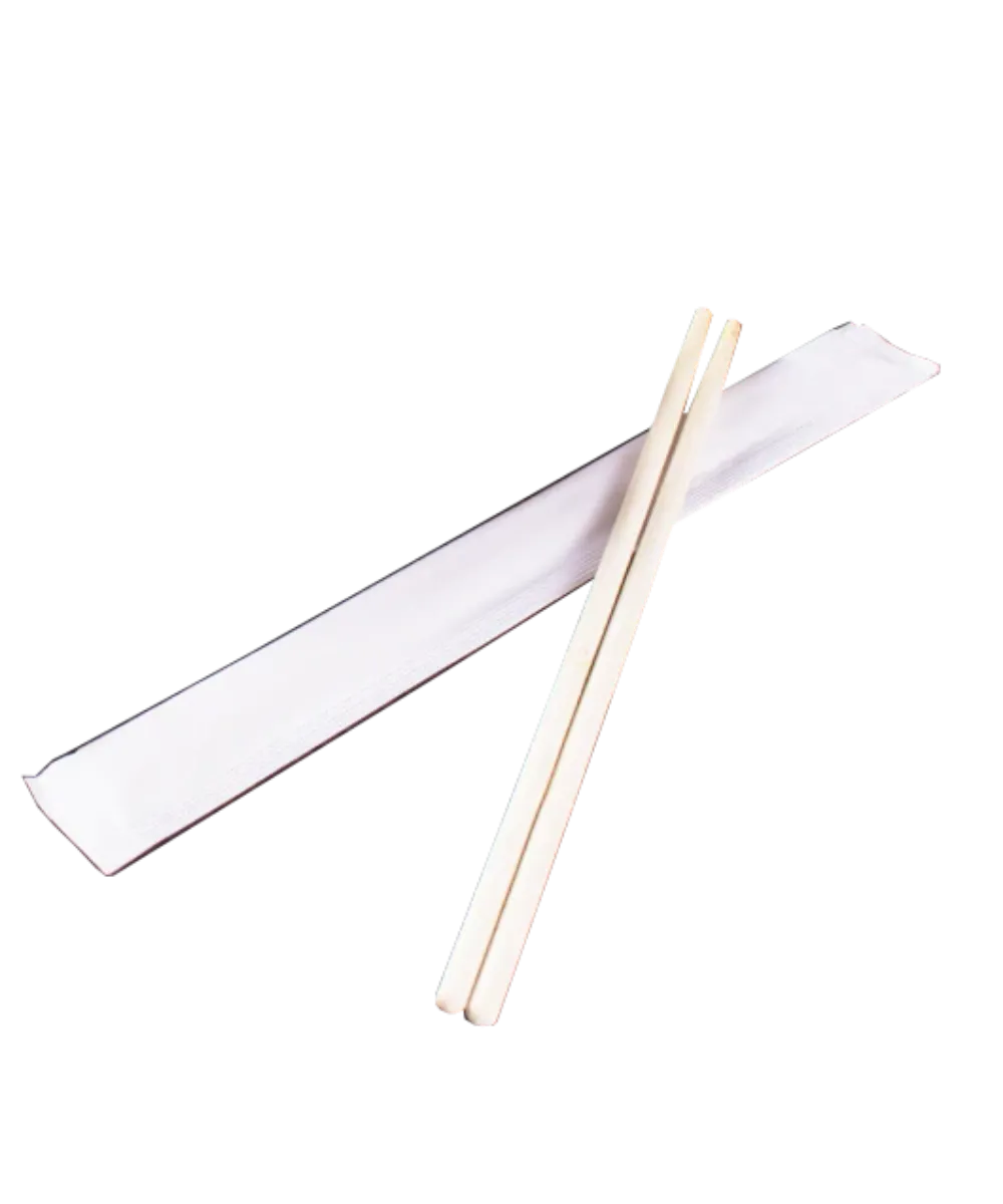 CHOPSTICKS BAMBOO 9" PAPER WRAPPED WHITE KARAT - 1000/CASE