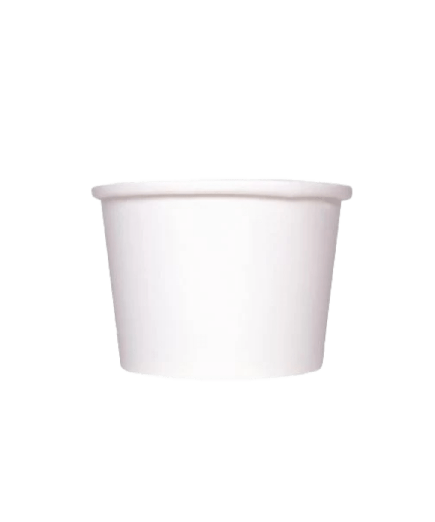 CONTAINER 8oz WHITE PAPER ROUND 95mm Karat COMPOSTABLE - 1000/CASE