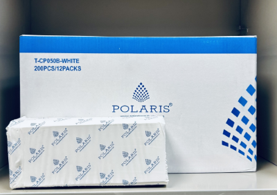 ECO-FRIENDLY C-FOLD TOWEL 11"X13" WHITE VIRGIN PAPER POLARIS - 2400/CASE