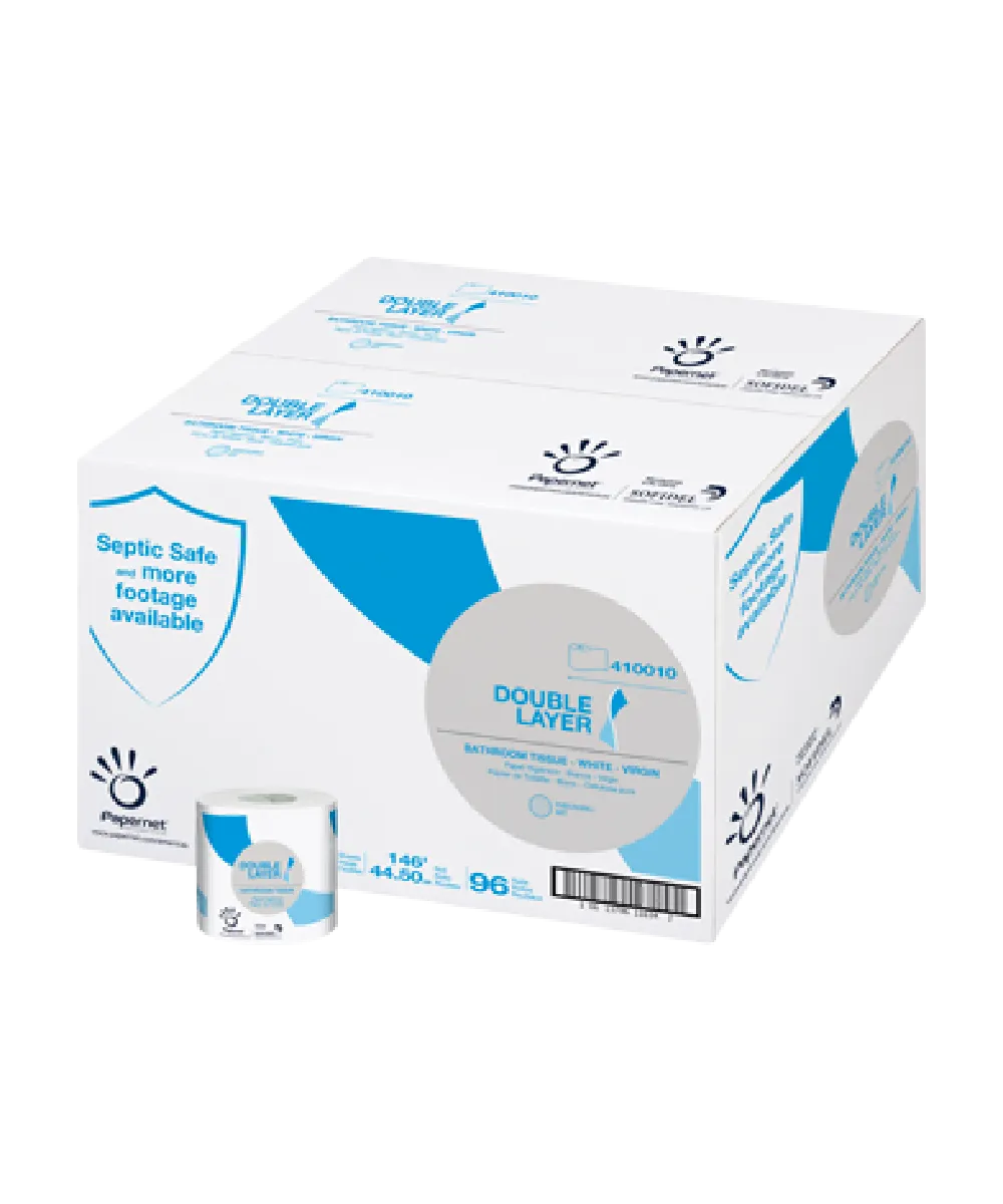 BATHROOM TISSUE DOUBLE LAYER 1-PLY 3.5"x3.98" RENEWABLE VIRGIN PULP 500-SHEET ROLL  - 96/CASE