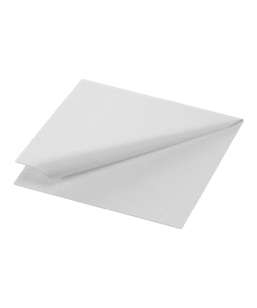 TISSUE NAPKIN 9.5"x9.5" 2-PLY 24x24cm WHITE - 2400/CASE